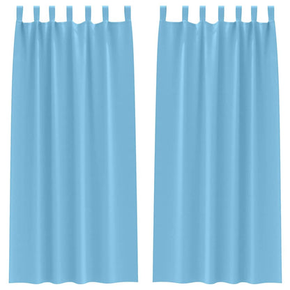 vidaXL Verdunkelungs-Vorhänge mit Ringen 2 pcs Himmelblau 225 x 140 cm