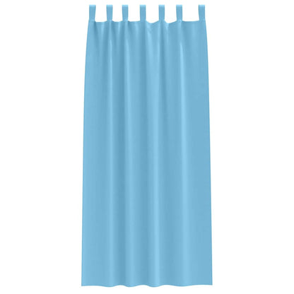 vidaXL Verdunkelungs-Vorhänge mit Ringen 2 pcs Himmelblau 225 x 140 cm