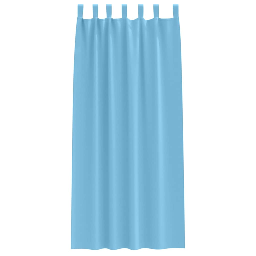 vidaXL Verdunkelungs-Vorhänge mit Ringen 2 pcs Himmelblau 245 x 140 cm