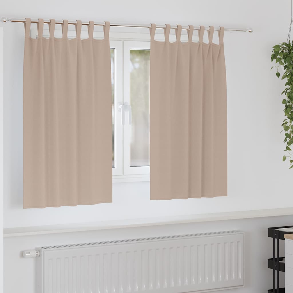 Verdunkelungs-Vorhänge mit Ringen 2 pcs Taupe 140 x 140 cm