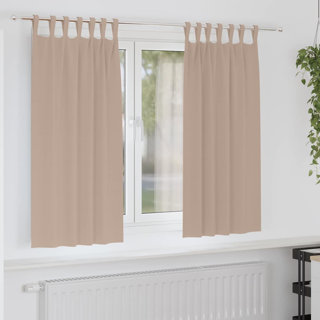 vidaXL Verdunkelungs-Vorhänge mit Ringen 2 pcs Taupe 175 x 140 cm
