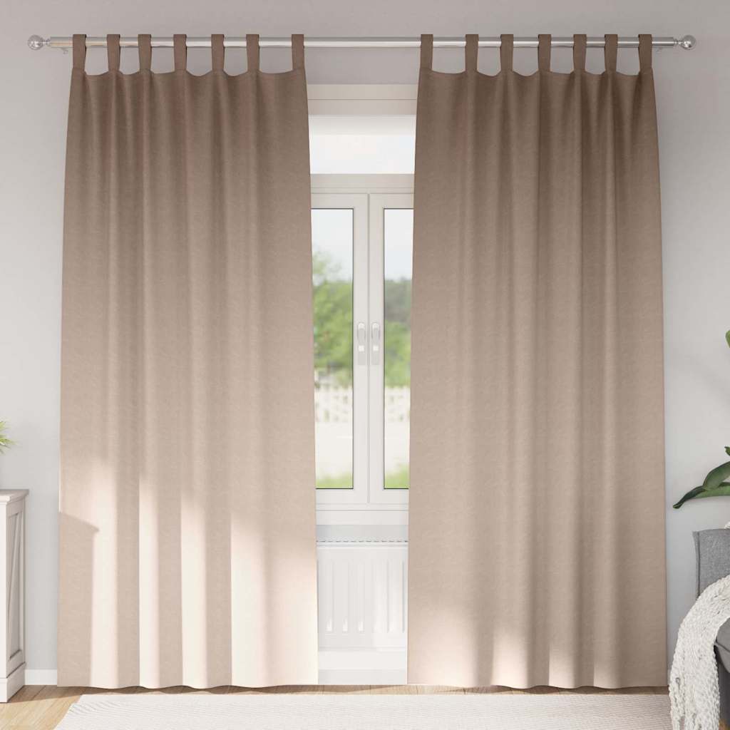 vidaXL Verdunkelungs-Vorhänge mit Ringen 2 pcs Taupe 260 x 140 cm