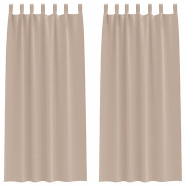vidaXL Verdunkelungs-Vorhänge mit Ringen 2 pcs Taupe 260 x 140 cm