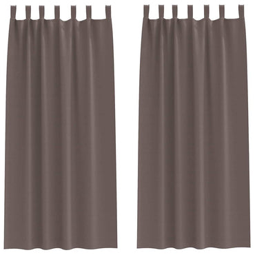 vidaXL Verdunkelungs-Vorhänge mit Ringen 2 pcs Dunkelbraun