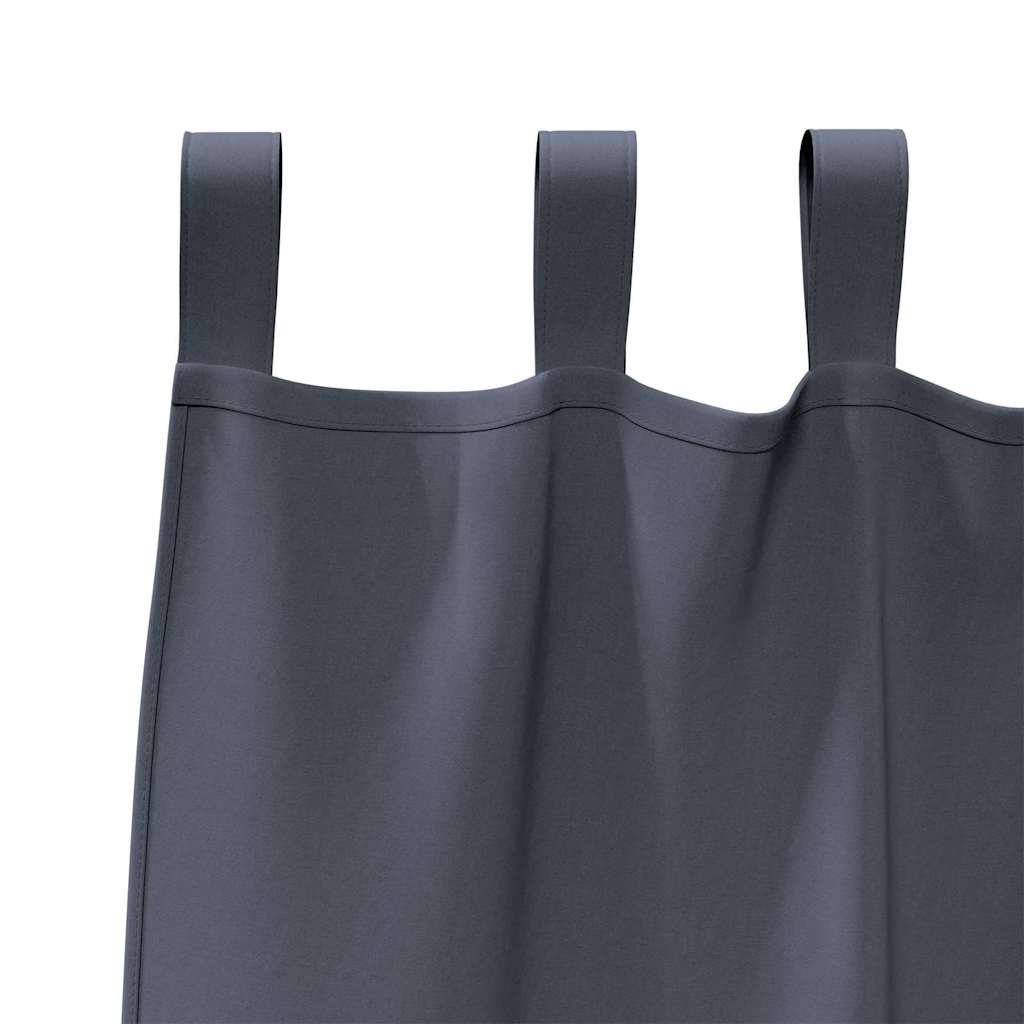 vidaXL Verdunkelungs-Vorhänge mit Ringen 2 pcs Anthrazit 140 x 140 cm