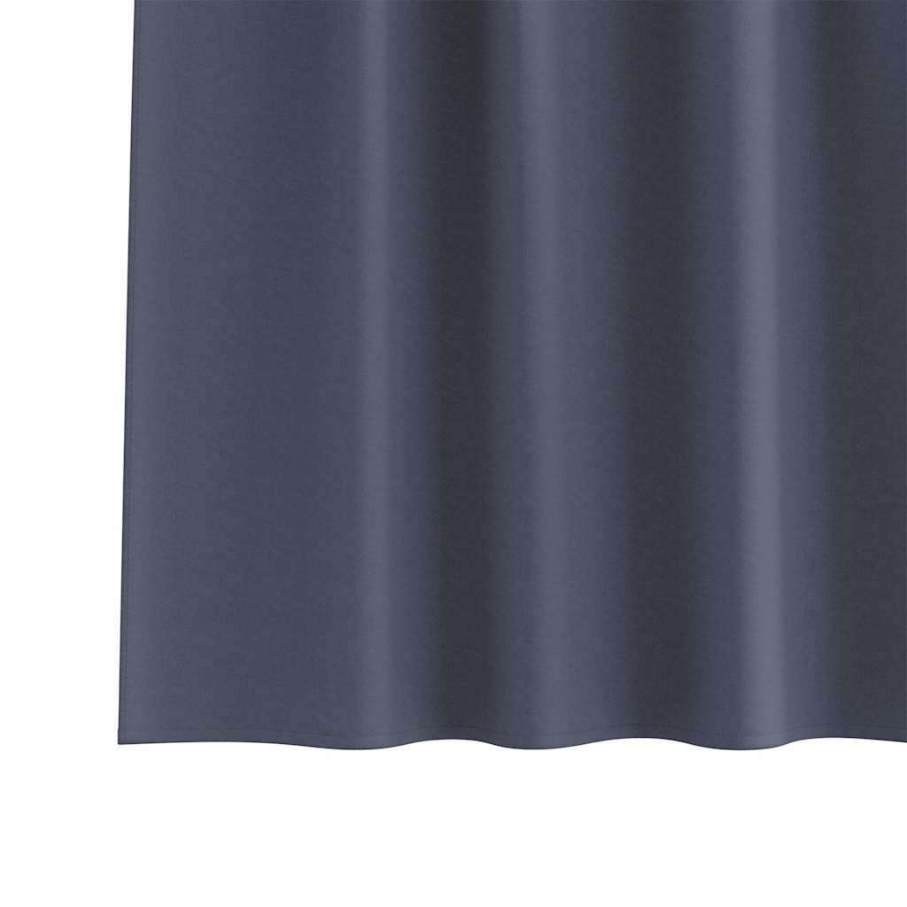vidaXL Verdunkelungs-Vorhänge mit Ringen 2 pcs Anthrazit 140 x 140 cm