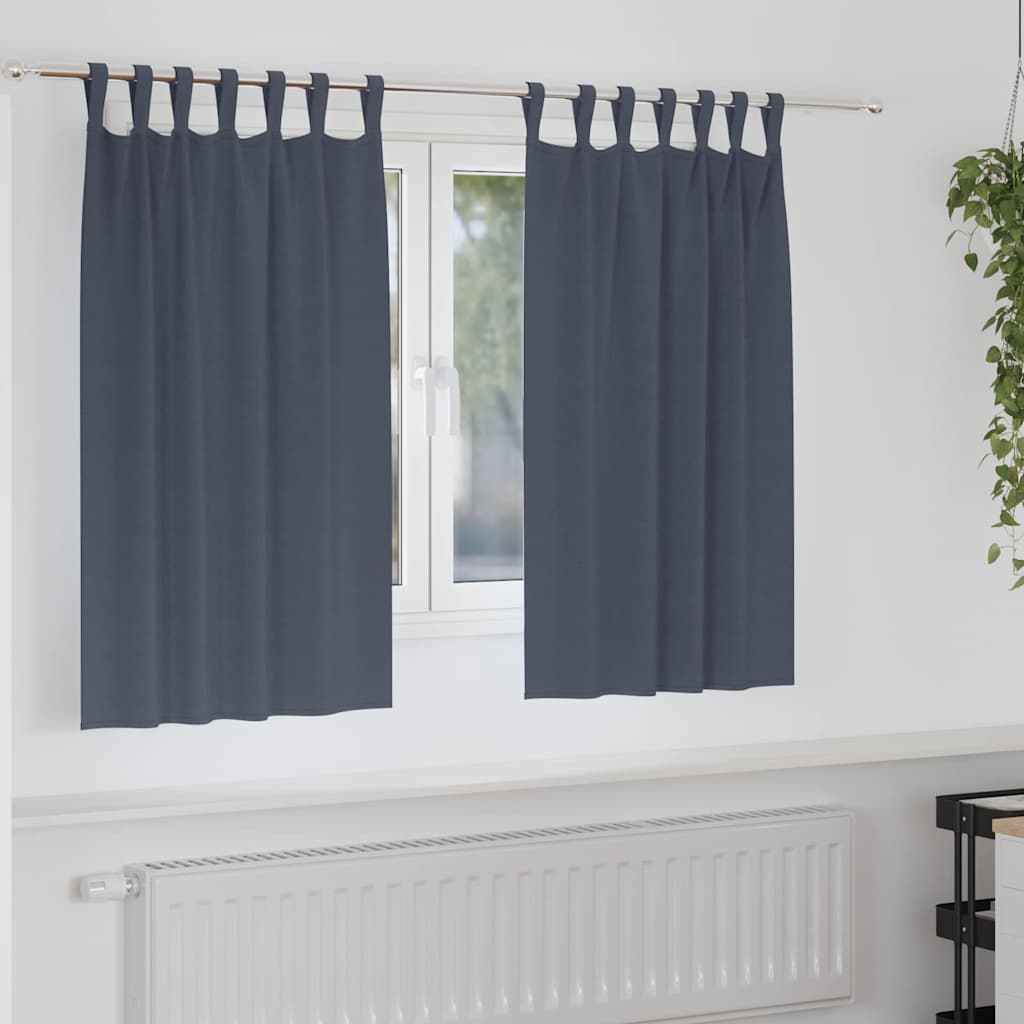 vidaXL Verdunkelungs-Vorhänge mit Ringen 2 pcs Anthrazit 140 x 140 cm