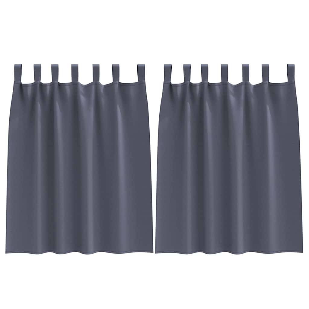 vidaXL Verdunkelungs-Vorhänge mit Ringen 2 pcs Anthrazit 140 x 140 cm