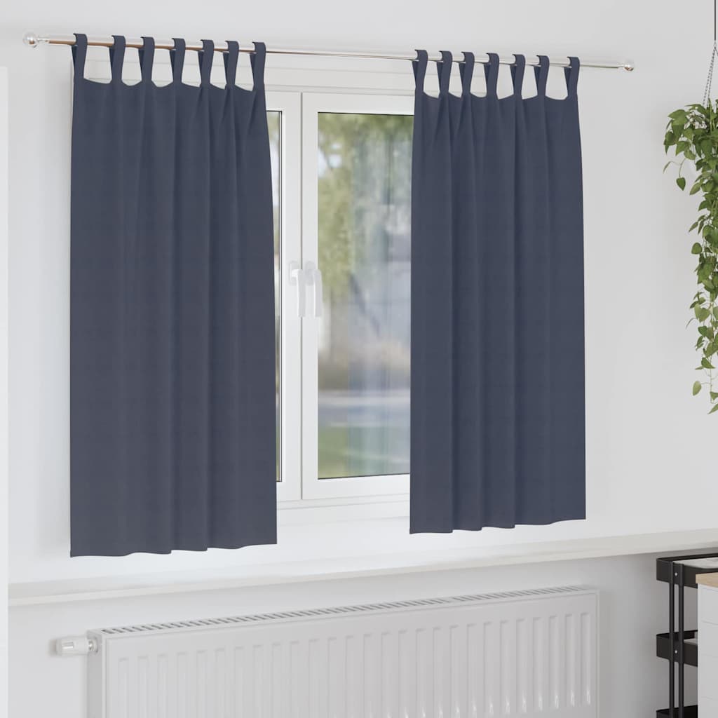 vidaXL Verdunkelungs-Vorhänge mit Ringen 2 pcs Anthrazit 175 x 140 cm