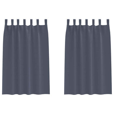 vidaXL Verdunkelungs-Vorhänge mit Ringen 2 pcs Anthrazit 175 x 140 cm