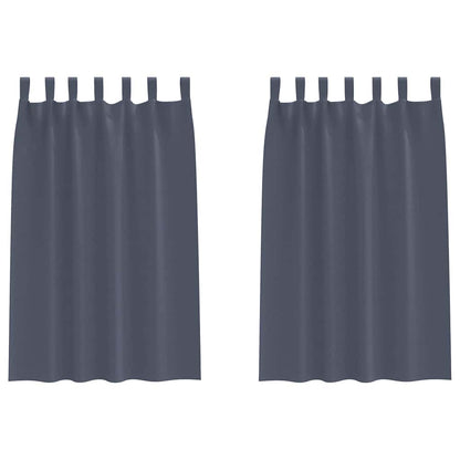 vidaXL Verdunkelungs-Vorhänge mit Ringen 2 pcs Anthrazit 175 x 140 cm
