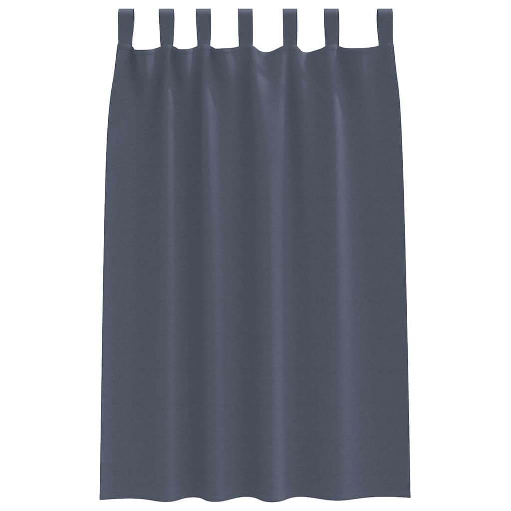vidaXL Verdunkelungs-Vorhänge mit Ringen 2 pcs Anthrazit 175 x 140 cm