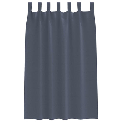 vidaXL Verdunkelungs-Vorhänge mit Ringen 2 pcs Anthrazit 175 x 140 cm