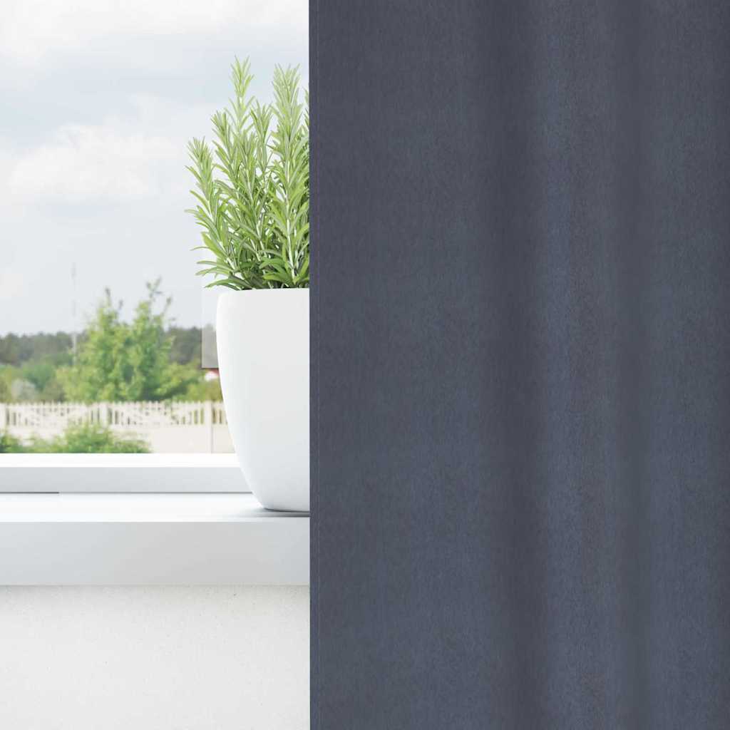 vidaXL Verdunkelungs-Vorhänge mit Ringen 2 pcs Anthrazit 225 x 140 cm
