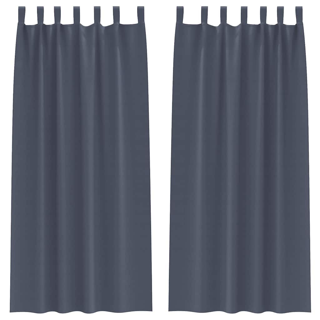 vidaXL Verdunkelungs-Vorhänge mit Ringen 2 pcs Anthrazit 225 x 140 cm