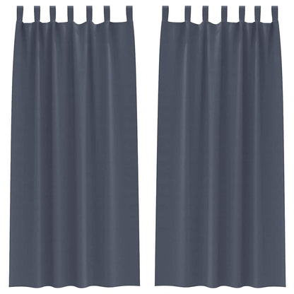 vidaXL Verdunkelungs-Vorhänge mit Ringen 2 pcs Anthrazit 225 x 140 cm