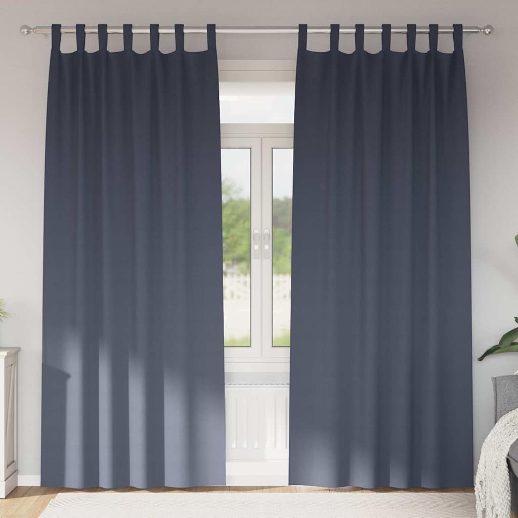 vidaXL Verdunkelungs-Vorhänge mit Ringen 2 pcs Anthrazit 260 x 140 cm