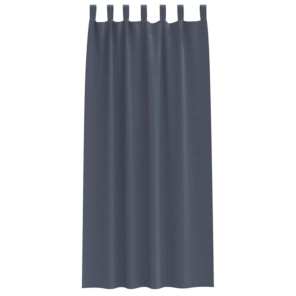 vidaXL Verdunkelungs-Vorhänge mit Ringen 2 pcs Anthrazit 260 x 140 cm