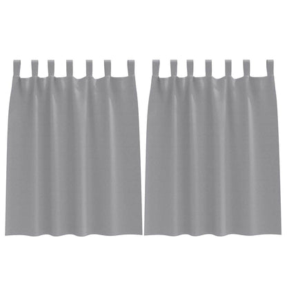 Verdunkelungs-Vorhänge mit Ringen 2 pcs Hellgrau 140 x 140 cm