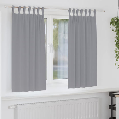 vidaXL Verdunkelungs-Vorhänge mit Ringen 2 pcs Hellgrau 175 x 140 cm