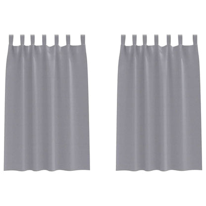 vidaXL Verdunkelungs-Vorhänge mit Ringen 2 pcs Hellgrau 175 x 140 cm