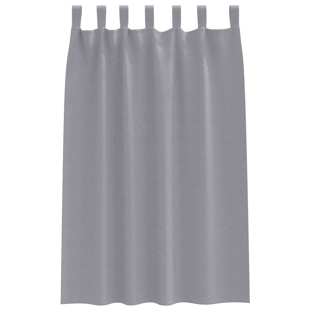 vidaXL Verdunkelungs-Vorhänge mit Ringen 2 pcs Hellgrau 175 x 140 cm
