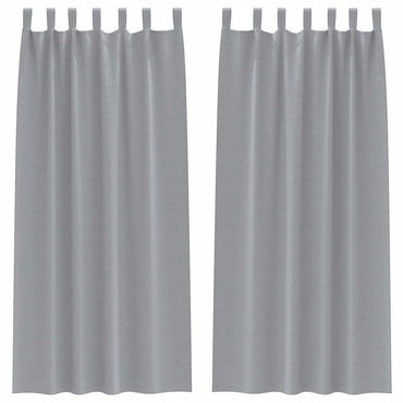 vidaXL Verdunkelungs-Vorhänge mit Ringen 2 pcs Hellgrau 225 x 140 cm