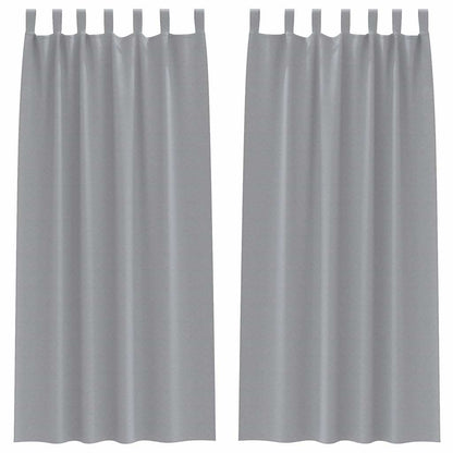 Verdunkelungs-Vorhänge mit Ringen 2 pcs Hellgrau 225 x 140 cm