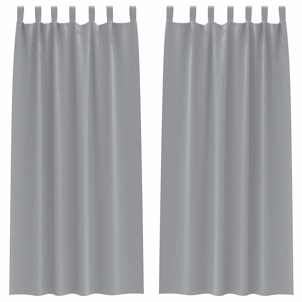 vidaXL Verdunkelungs-Vorhänge mit Ringen 2 pcs Hellgrau 245 x 140 cm