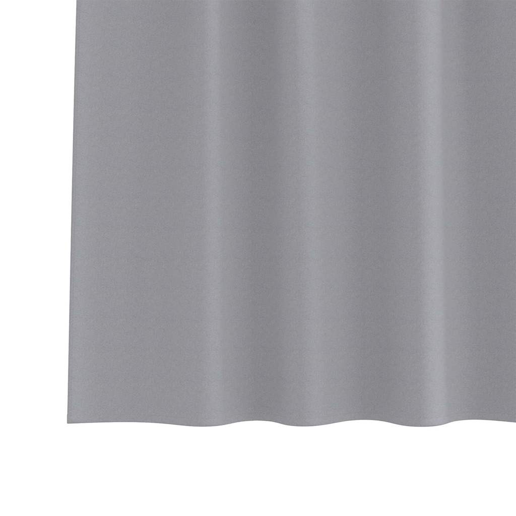 vidaXL Verdunkelungs-Vorhänge mit Ringen 2 pcs Hellgrau 260 x 140 cm