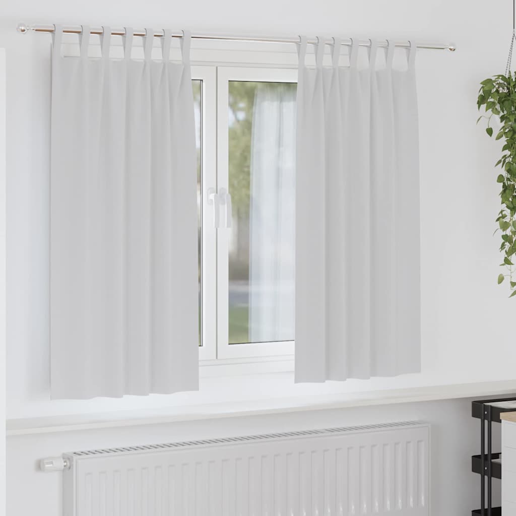 vidaXL Verdunkelungs-Vorhänge mit Ringen 2 pcs Helles Grau