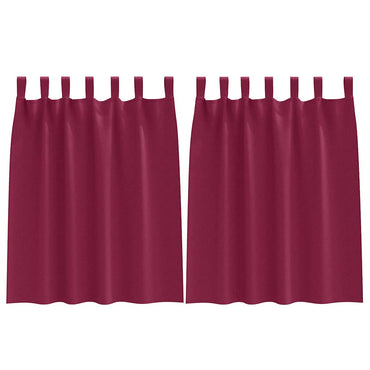 vidaXL Verdunkelungs-Vorhänge mit Ringen 2 pcs Weinrot 140 x 140 cm