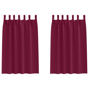 vidaXL Verdunkelungs-Vorhänge mit Ringen 2 pcs Weinrot 175 x 140 cm