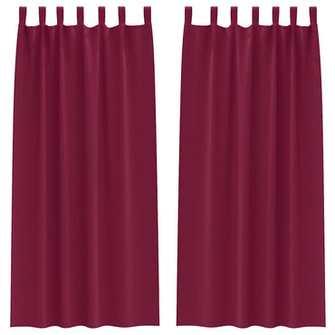 vidaXL Verdunkelungs-Vorhänge mit Ringen 2 pcs Weinrot 225 x 140 cm