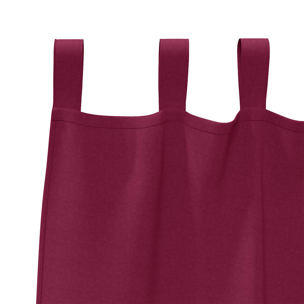 vidaXL Verdunkelungs-Vorhänge mit Ringen 2 pcs Weinrot 260 x 140 cm