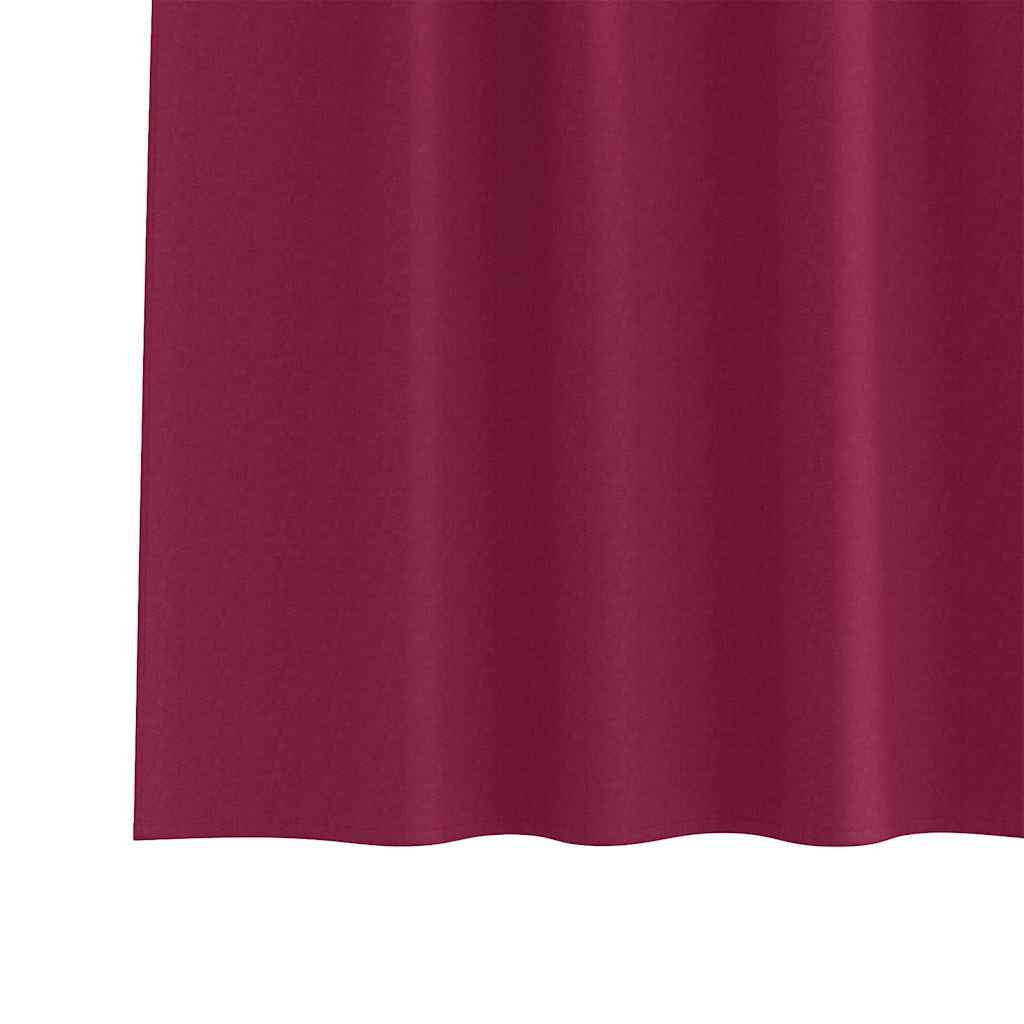 vidaXL Verdunkelungs-Vorhänge mit Ringen 2 pcs Weinrot 260 x 140 cm