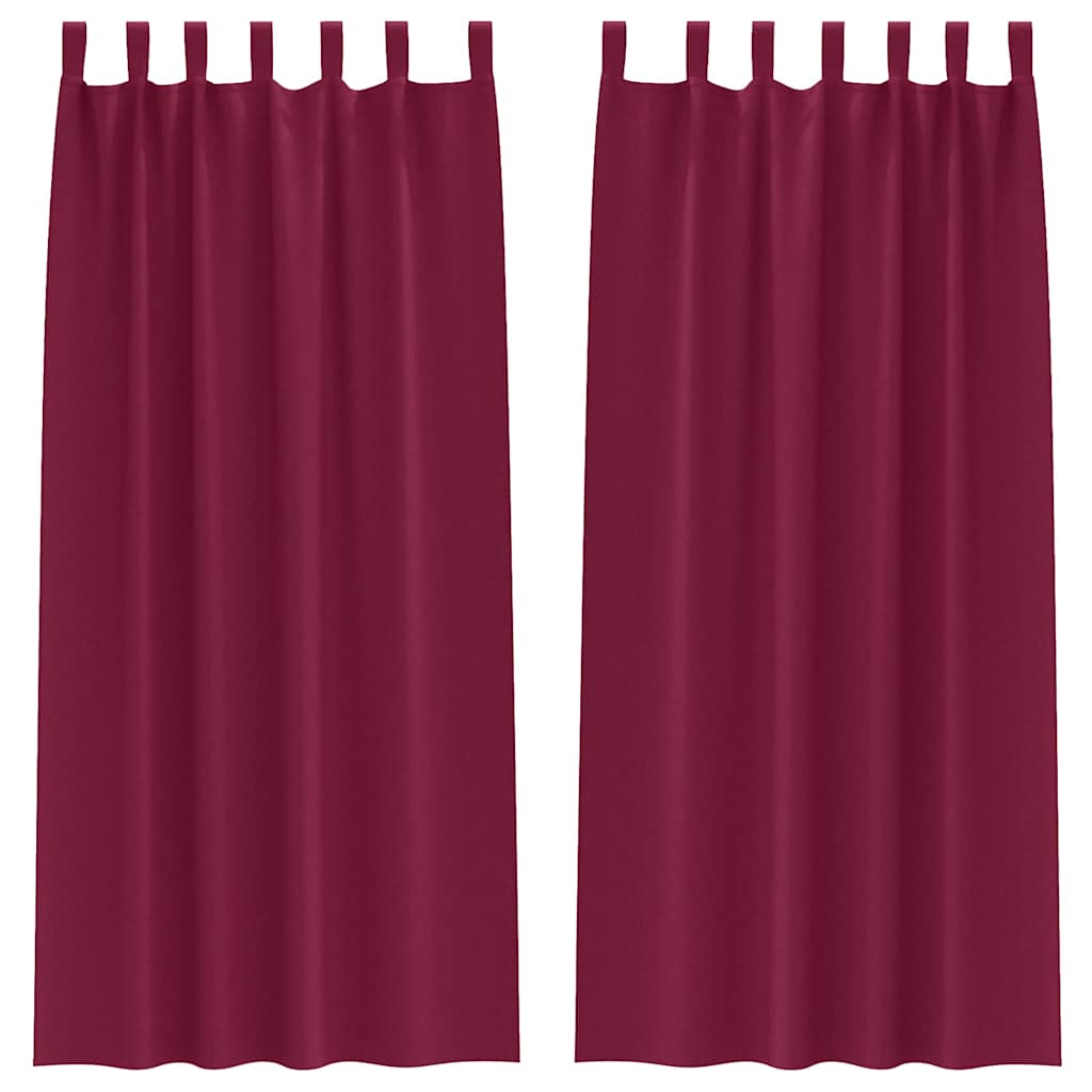 vidaXL Verdunkelungs-Vorhänge mit Ringen 2 pcs Weinrot 260 x 140 cm