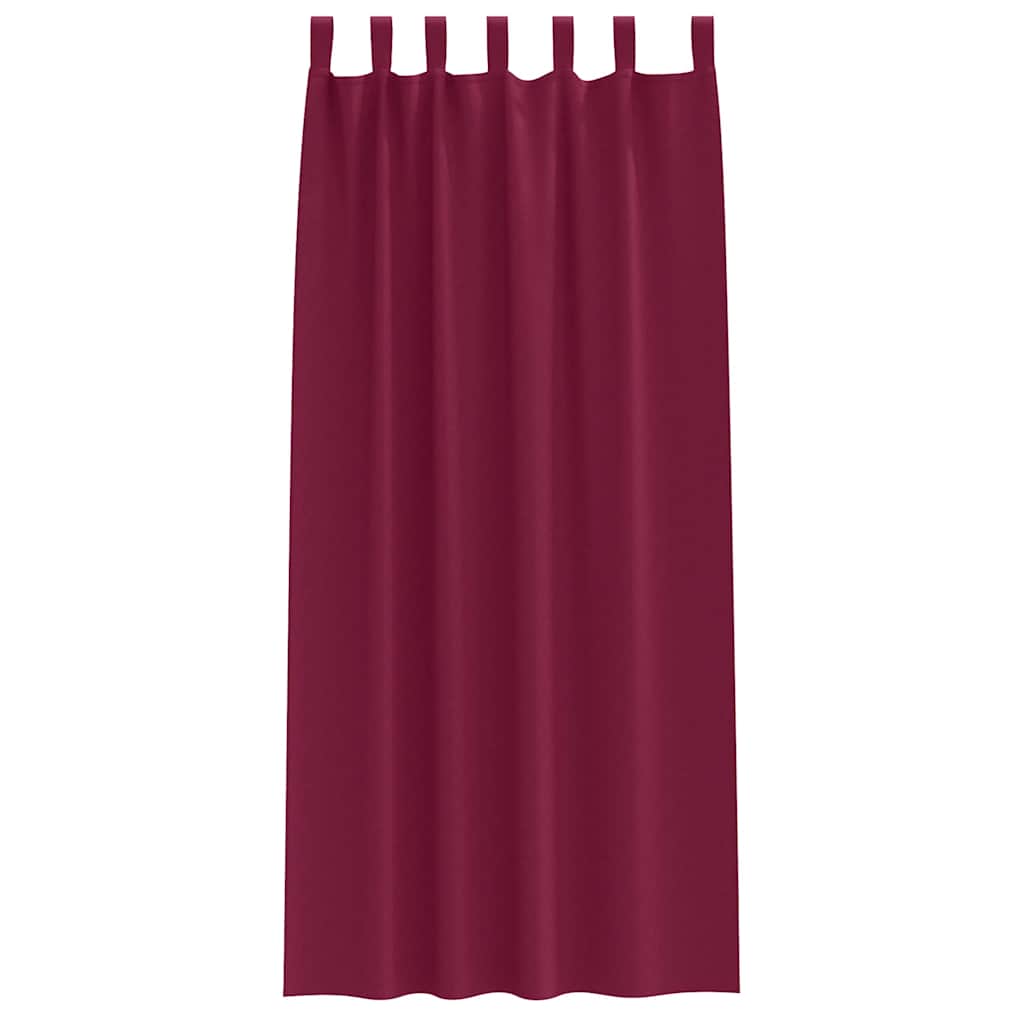 vidaXL Verdunkelungs-Vorhänge mit Ringen 2 pcs Weinrot 260 x 140 cm