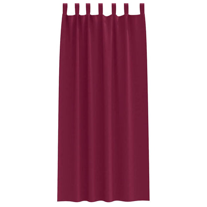 vidaXL Verdunkelungs-Vorhänge mit Ringen 2 pcs Weinrot 260 x 140 cm