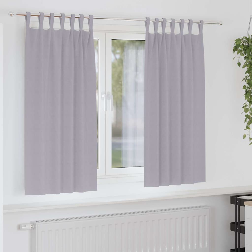 vidaXL Verdunkelungs-Vorhänge mit Ringen 2 pcs Metallic Grau