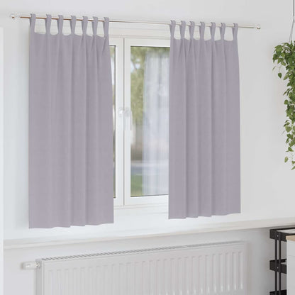 vidaXL Verdunkelungs-Vorhänge mit Ringen 2 pcs Metallic Grau