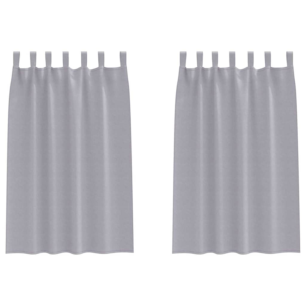 vidaXL Verdunkelungs-Vorhänge mit Ringen 2 pcs Metallic Grau