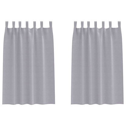 vidaXL Verdunkelungs-Vorhänge mit Ringen 2 pcs Metallic Grau