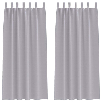 vidaXL Verdunkelungs-Vorhänge mit Ringen 2 pcs Metallic Grau