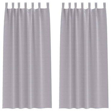 vidaXL Verdunkelungs-Vorhänge mit Ringen 2 pcs Metallic Grau