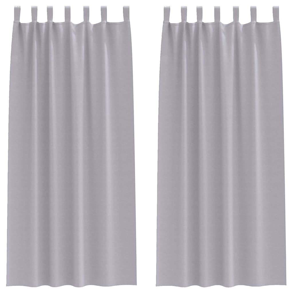 vidaXL Verdunkelungs-Vorhänge mit Ringen 2 pcs Metallic Grau