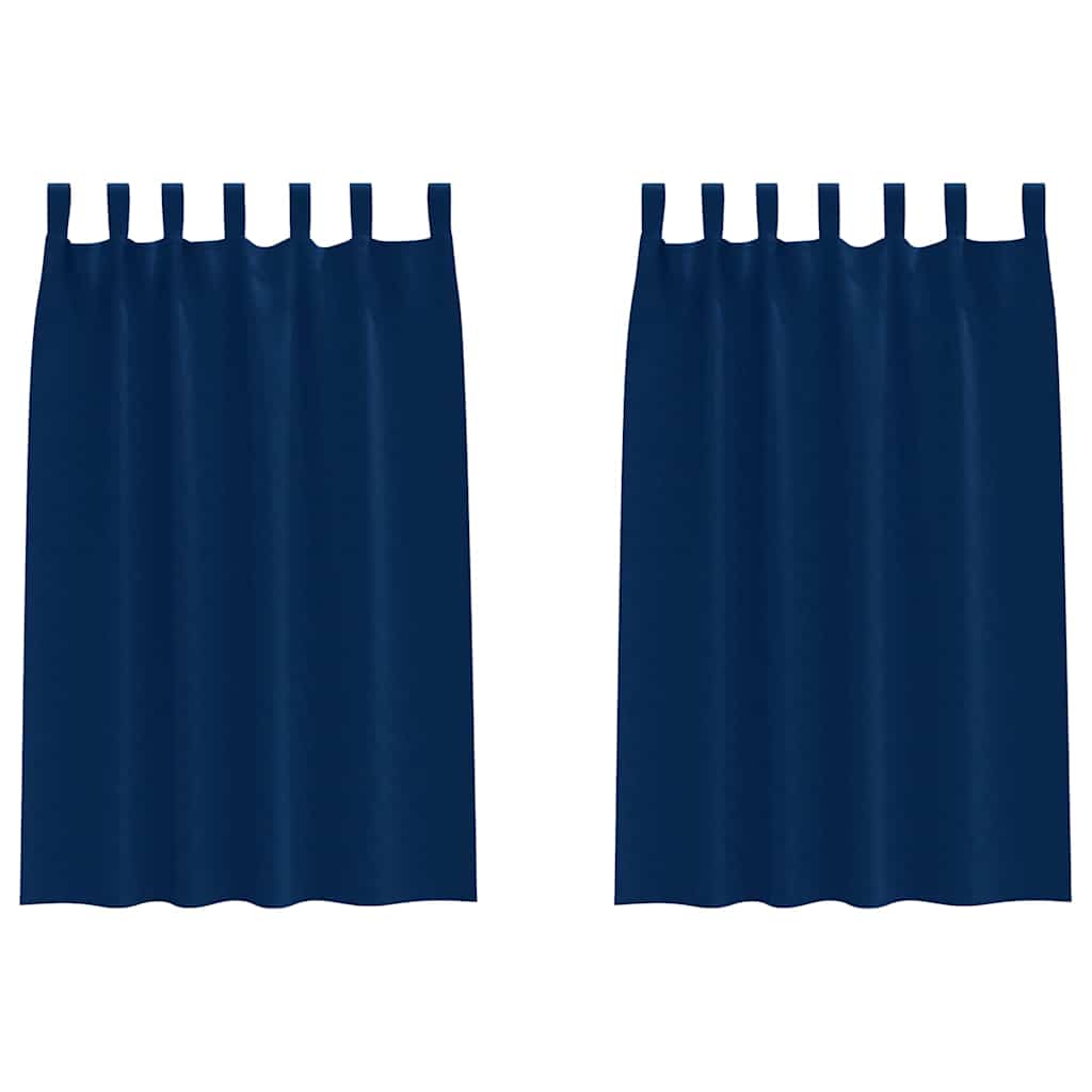 vidaXL Verdunkelungs-Vorhänge mit Ringen 2 pcs Dunkelblau 175 x 140 cm