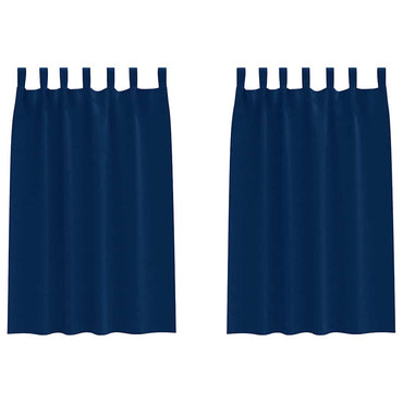 vidaXL Verdunkelungs-Vorhänge mit Ringen 2 pcs Dunkelblau 175 x 140 cm