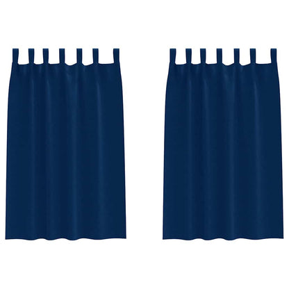 vidaXL Verdunkelungs-Vorhänge mit Ringen 2 pcs Dunkelblau 175 x 140 cm
