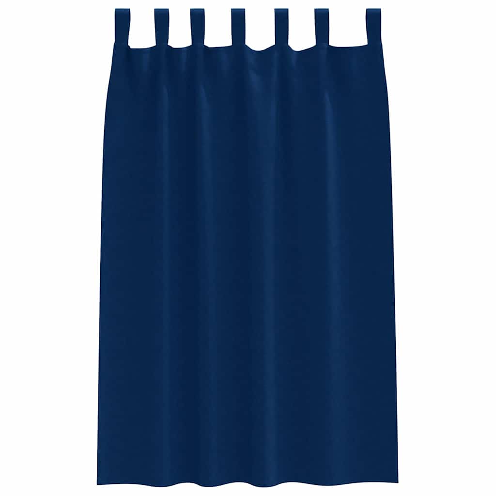 vidaXL Verdunkelungs-Vorhänge mit Ringen 2 pcs Dunkelblau 175 x 140 cm
